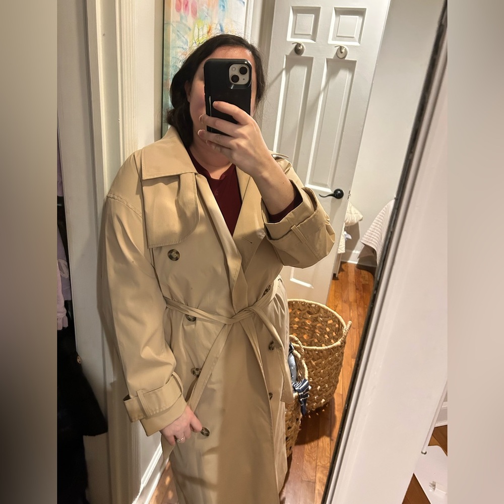 NWT Glassons Classic Tan Trench Coat, L - Picture 6 of 6